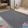 PADOOR-Bath Mat-Super Absorbent Chenille Bathroom Mats-Rubber Backed Bath Mats for Bathroom Non Slip, Machine Washable Bathroom Rugs Front of Bathtub,Shower Room,Sink-24×36, GreyandDarkgrey