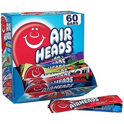 Airheads Candy Bars, Variety Bulk Box, Chewy Full Size Fruit