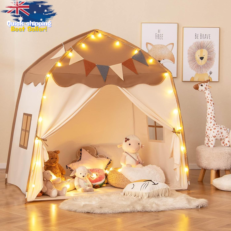 Kids Dome Tent Playhouse Indoor Outdoor, Bright Lights, Washable Teepee, Ages 3+