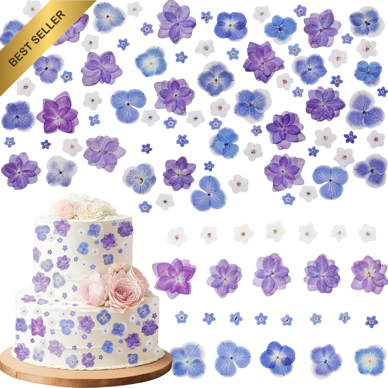 30 Pcs Natural Dried Pressed Edible Flowers for Cake Topper Decorating Cupcake T