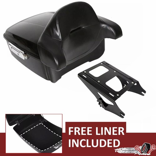 Black King Tour Pack Trunk Rack For Harley Touring Street Glide Road King 14-24