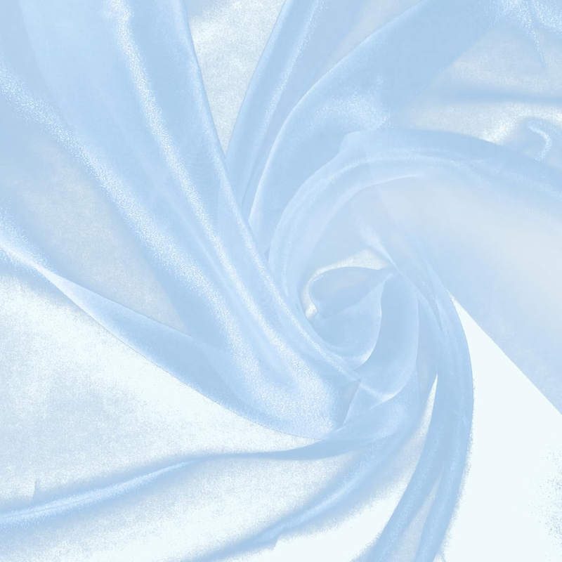 Baby Blue Organza Fabric by the Yard - 60 Inch Wide, 2 Yard Soft Sheer Fabric Si