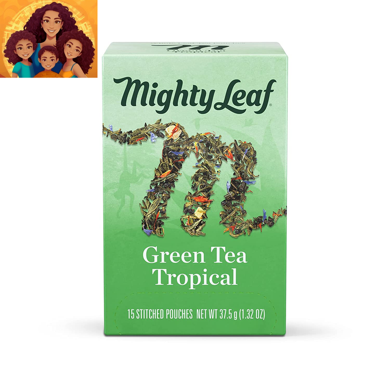, Green Whole Leaf Tea Bags - Green Tea Tropical - Light Caf