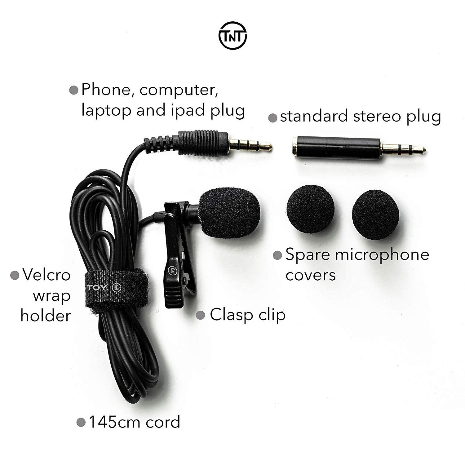 Mini ?Lavalier Lapel Microphone - Professional Clip On Collar Mic Laptops iPhone