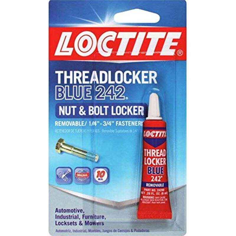 Loctite  Heavy Duty Threadlocker, 0.2 oz, Blue 242, Single
