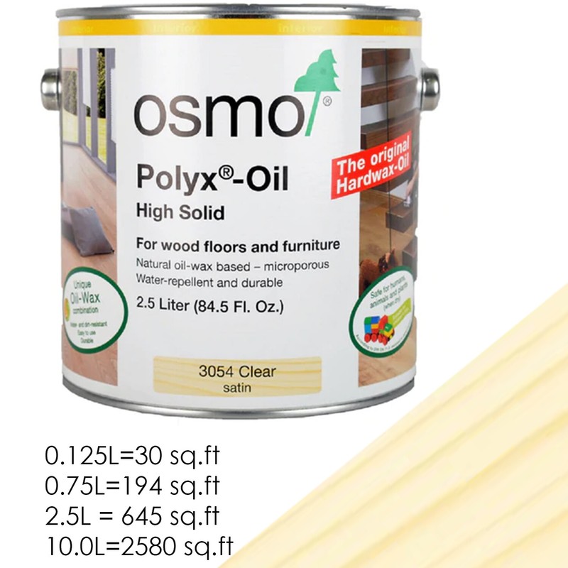 OSMO 3054 Polyx Oil CLEAR SATIN Wax Interior Water Repellent