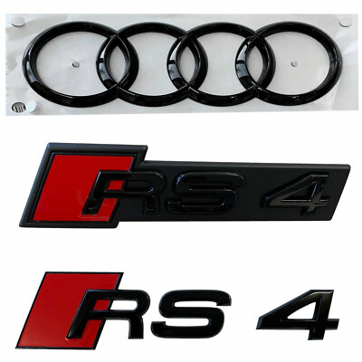 Original Audi Black Edition RS4 8E 8K 8W B8 B9 Emblem Schriftzug Schwarz Hinten
