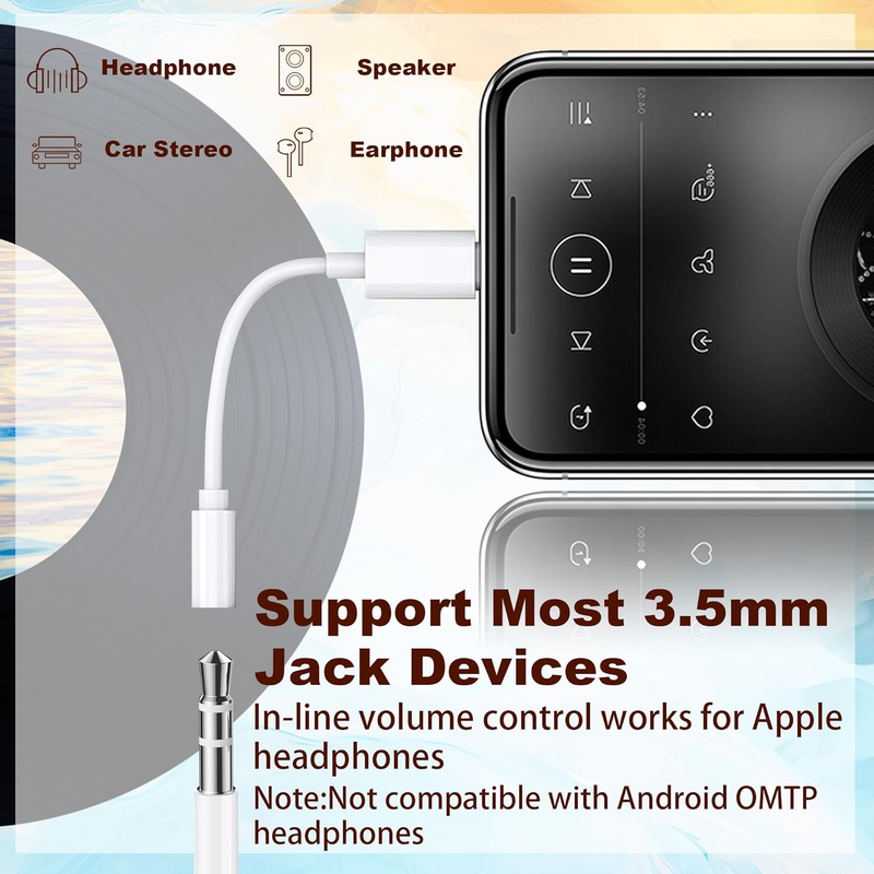 USB C to 3.5mm Female Headphone Jack Adapter 2 Pack, Type C to Aux Audio Dongle