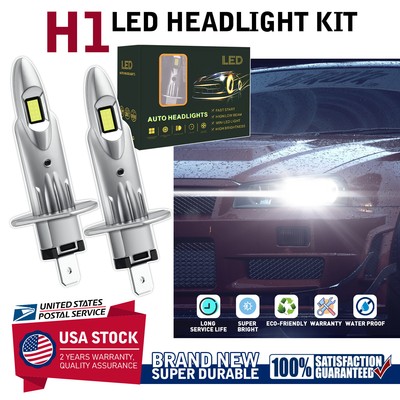 H1 LED Headlight Bulb Conversion Kit Hi/Lo Beam Super Bright White 40000LM 2PCS