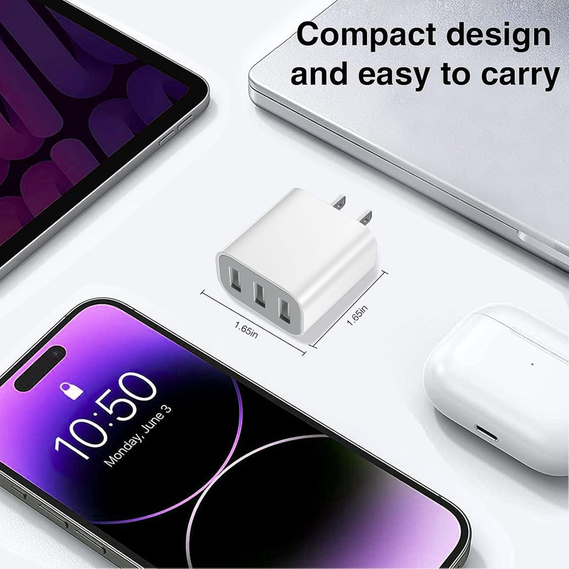 USB Charger Block, Wall Plug in USB Charging Blocks, Fast Charging Multiport Wal