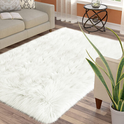 Fluffy Faux Sheepskin Shag Rug 3x5 Super Soft Fluffy Rug for Kids Nursery Room 