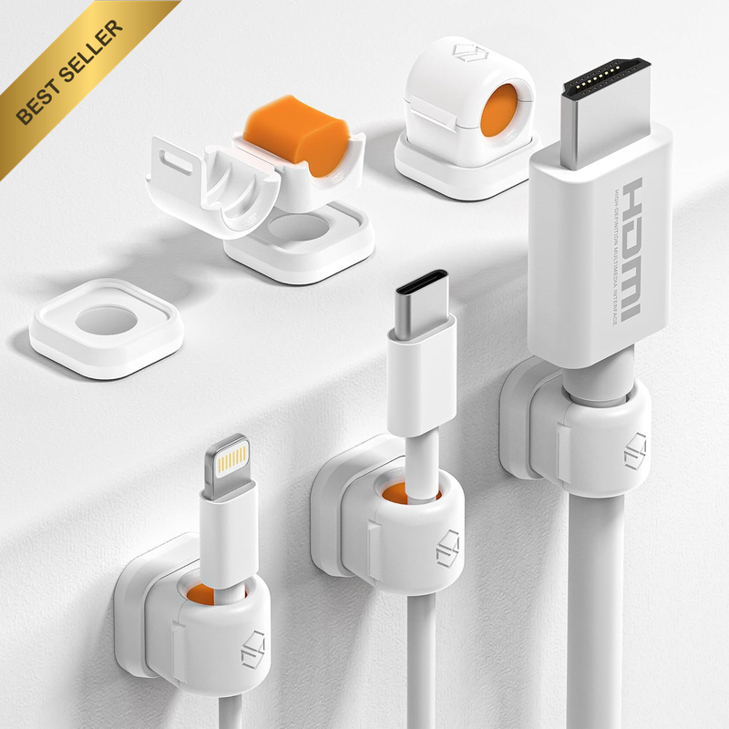 6 Pack  Magnetic Cable Clips, Compact Size Cord Organizer & Cable Management for