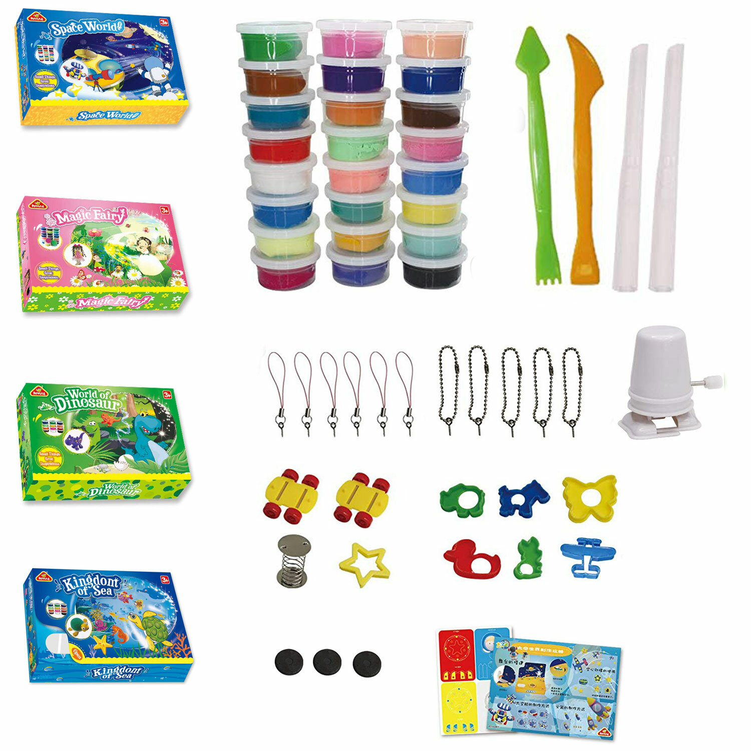 Polymer Clay Set viele Farben Zubehör DIY Fimo Soft Knete Kinder Ton lufthärtend