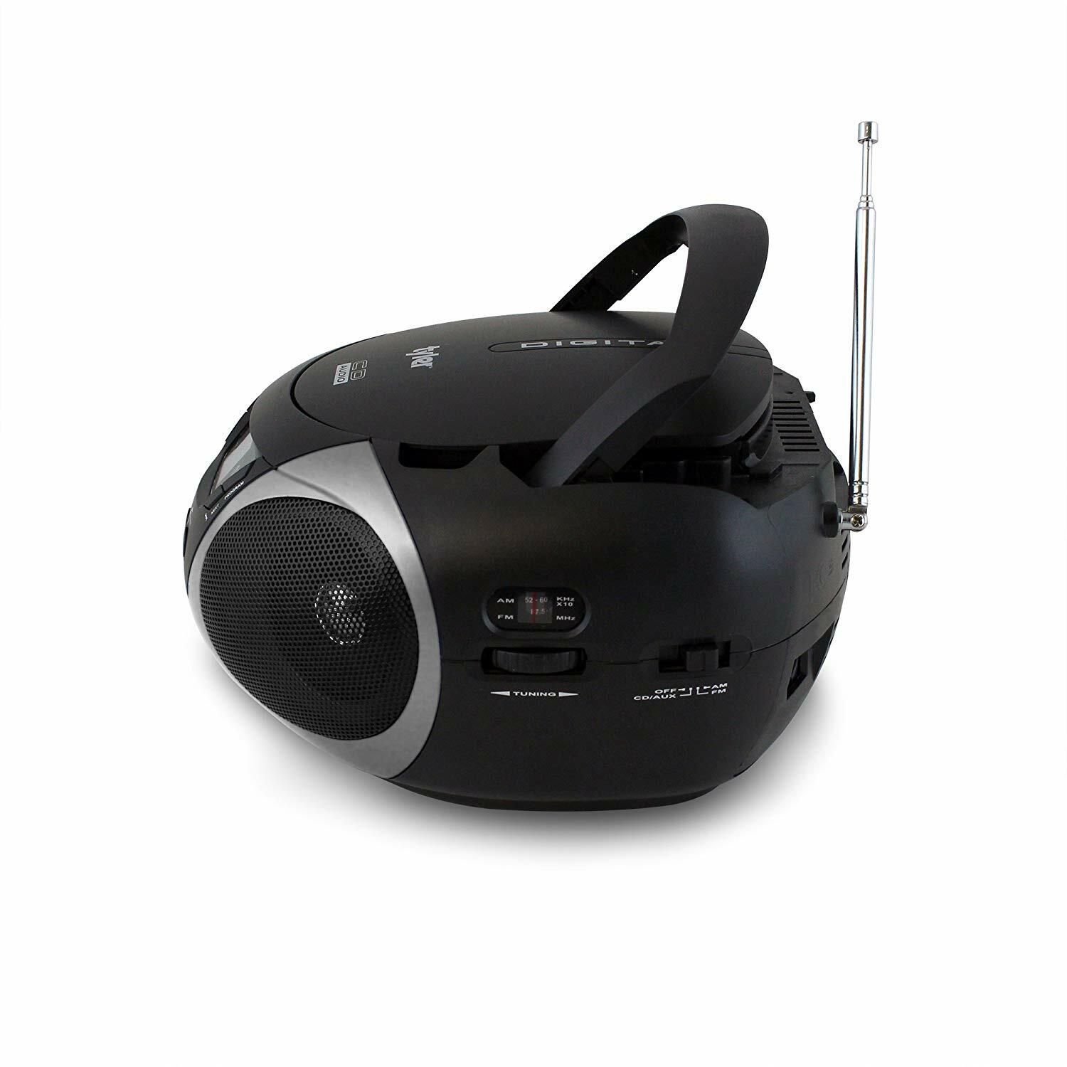 Portable CD Player Am Fm Radio Stereo Aux & Headphone Jack Line-in Digital Audio