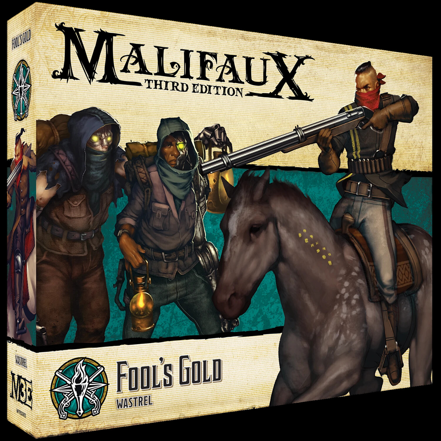 Вирд Общество исследователей 3Е 32мм дураки золото Malifaux коробка WYR23812