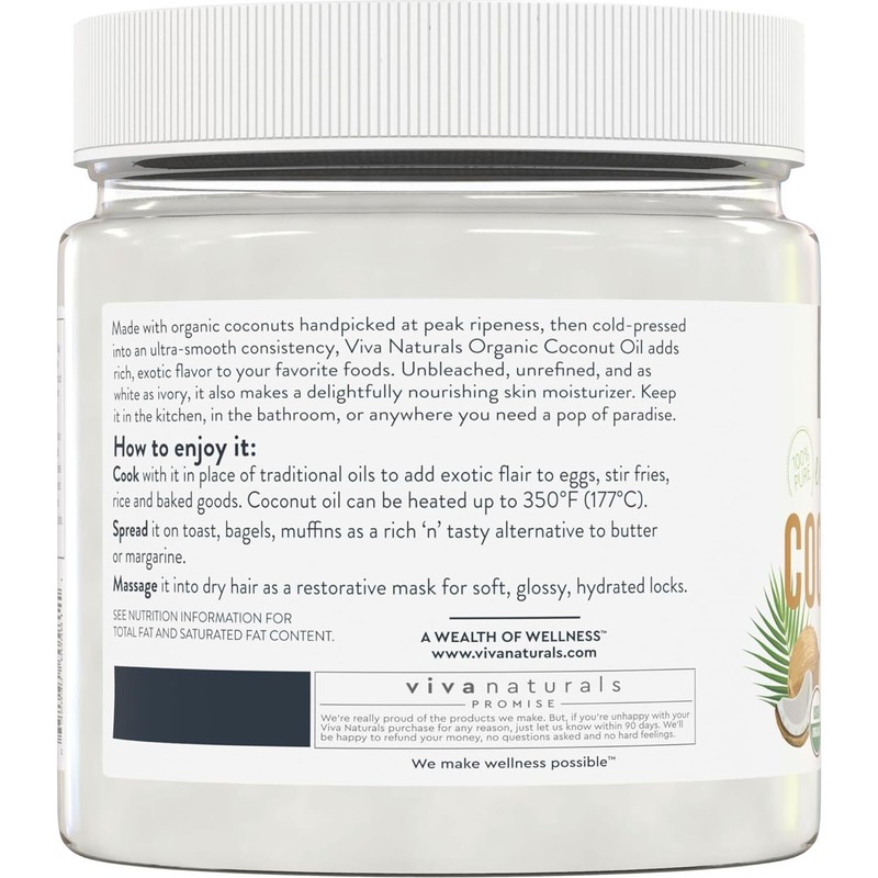 Virgin Coconut Oil Non-GMO Cold-Pressed&Unrefined Coconut Oil for Cooking 473ml