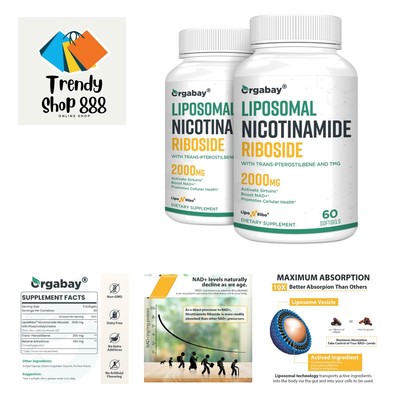 Liposomal Nicotinamide Riboside 2000 MG with TMG and Pterostilbene, Boosting ...
