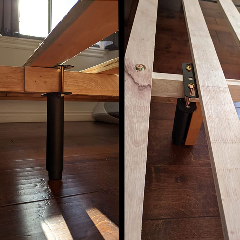 2PCS (7"-13.5") Adjustable Metal Bed Frame Support Legs, Bed Frame Center Slats