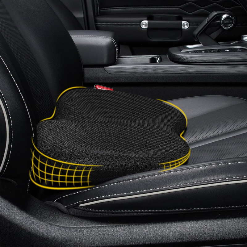 Wedge Car Seat Cushion -Memory Foam Truck Seat Pad for Sciatica Back Pain Relief