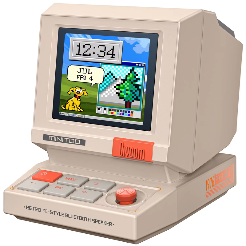 MiniToo Retro Bluetooth Speaker Portable Pixel Display Music Box Retro Computer