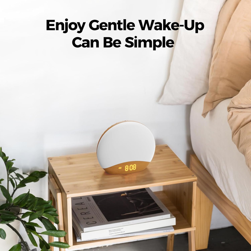 White Noise Machine Sunrise Alarm Clock, Wake Up Light, 26 Natural Sounds, Gentl