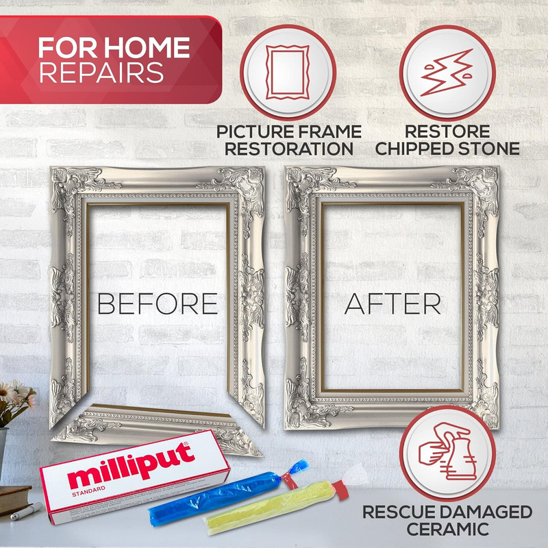 Milliput Epoxy Putty 10 Piece Set, Standard Color - with Sculpting Tools, Sandin