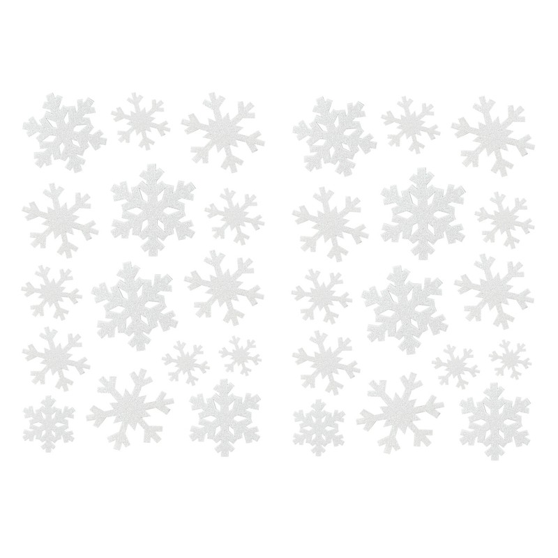 30 Schneeflocken Sticker Schnee Schneekristall Glitzer Aufkleber FÃ¼R Weihnachten
