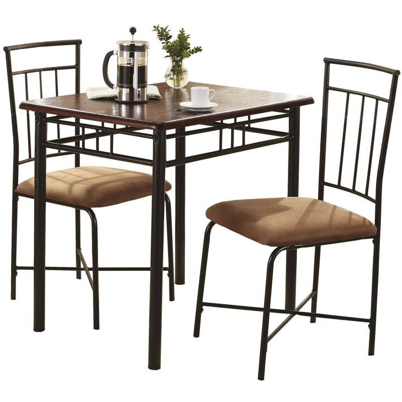 3 PIECE KITCHEN TABLE SET PUB BISTRO DINING ROOM BREAKFAST NOOK SMALL FURNTURE