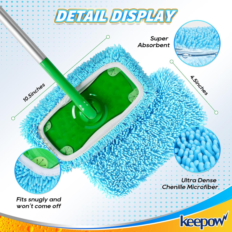 KEEPOW Wet Pads Refill for Swiffer Sweeper Mop - Dry Sweeping Cloths for Floor M
