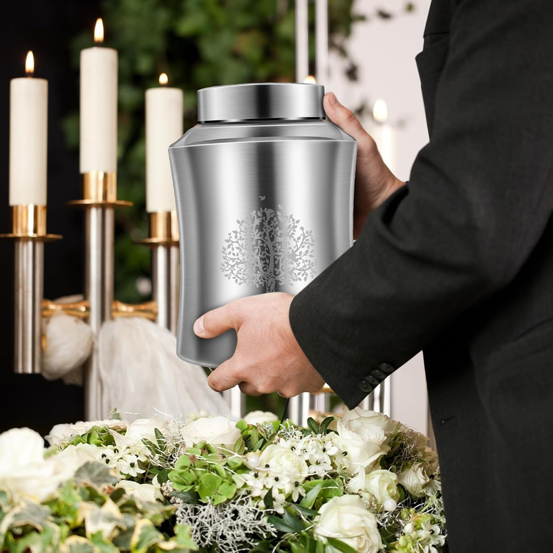 Large Cremation Urn for Adult Human Ashes, Up to 220 lbs Funeral Body Urn with L