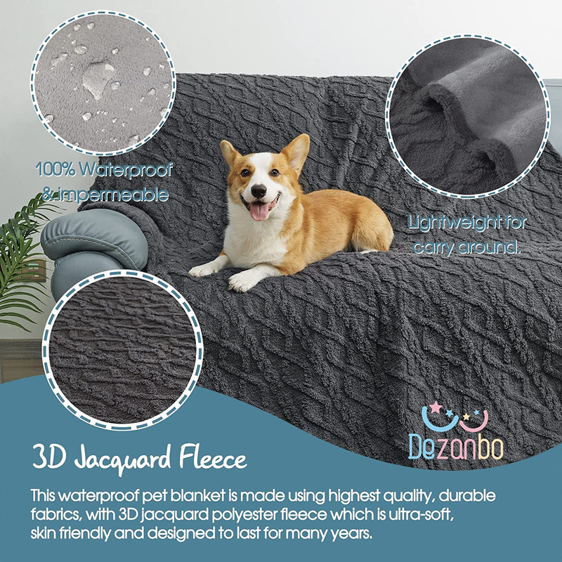 Waterproof Dog Blanket- Sofa Bed Couch Cover for Dogs,Reversible 3D Sherpa Pet T