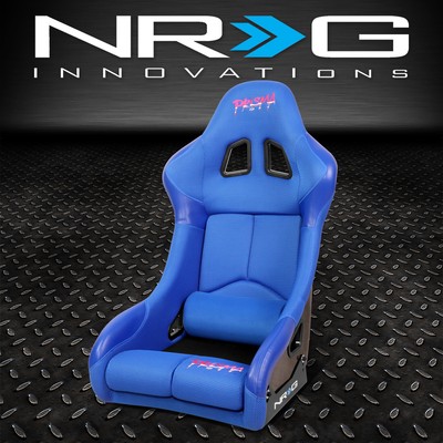 Ковшеобразное сиденье NRG Innovations Prisma, одобренное FIA, из синей ткани с фиксированной спинкой, Большое