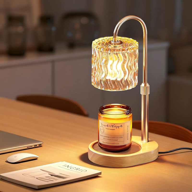 Candle Warmer Lamp with Timer Dimmable, Adjustable Height Electric Wax Warmer fo