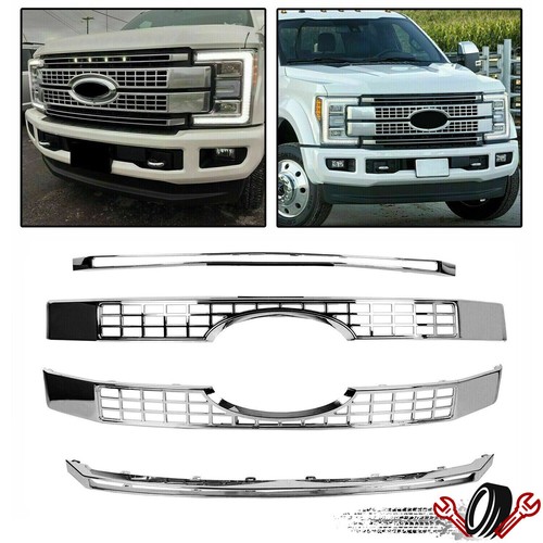 Для 2017-19 Ford F250 F350 Super Duty Хромированная решетка радиатора с полным покрытием