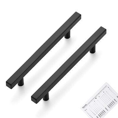 5 Pack Matte Black Cabinet Pulls 5 inch Black Cabinet Handles Kitchen Pulls f...