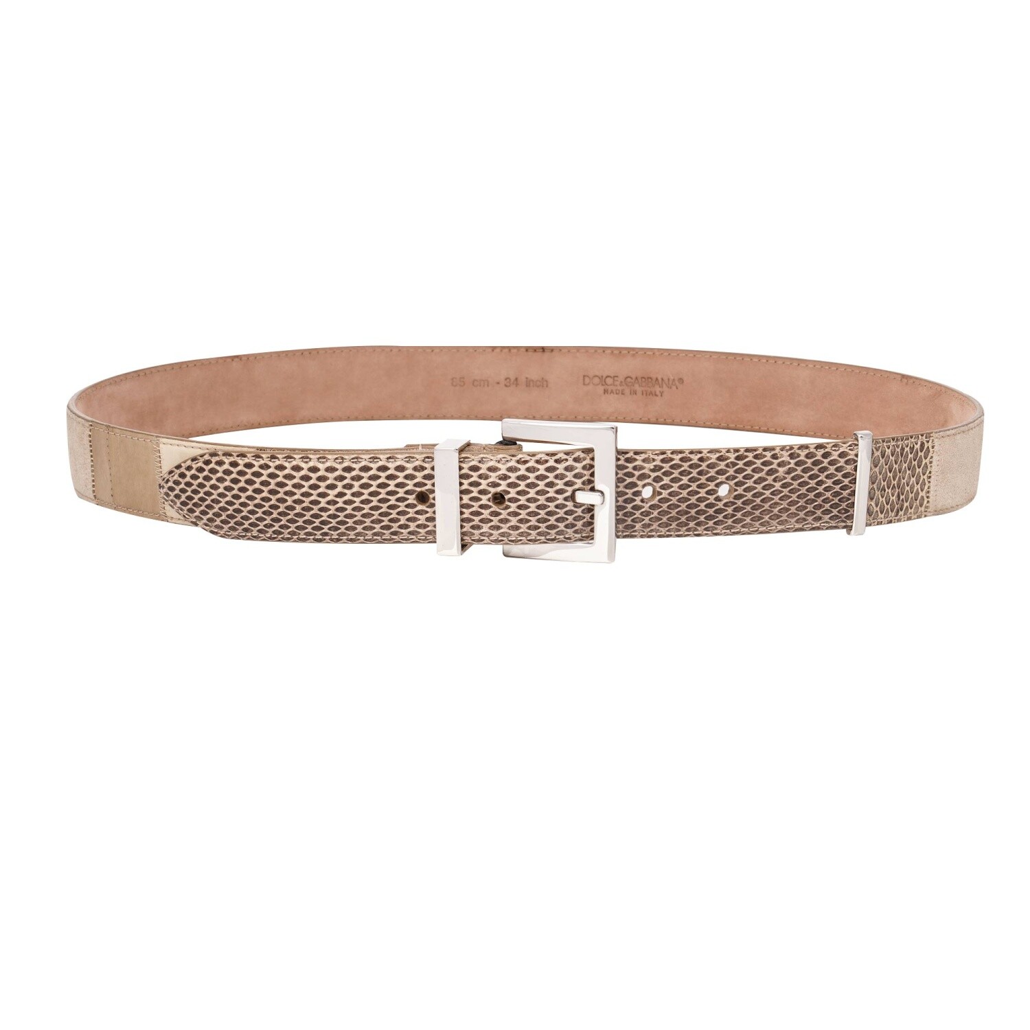2000s Dolce & Gabbana Futuristic Golden & Silver Buckle Brown 