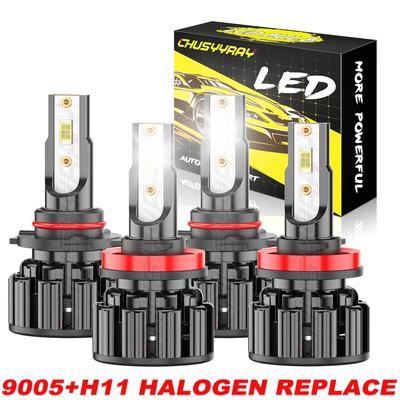 For Honda Accord Sport 2017-2016 - COMBO H11 9005 LED Headlight Bulbs Hi-Lo Beam