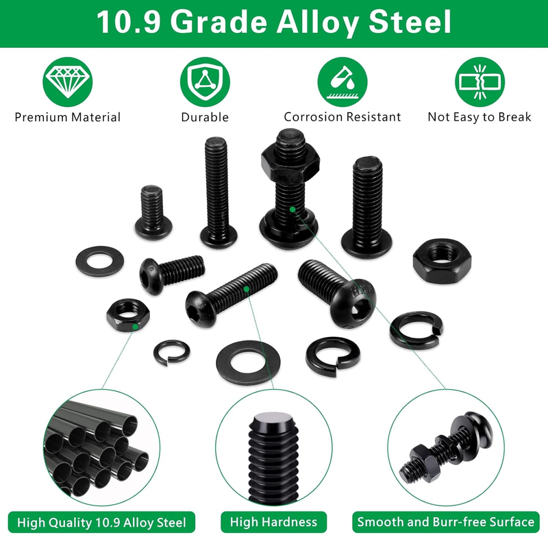 447PCS Metric Nuts and Bolts Assortment Kit - M6 M8 Screws Assortment, Assorted