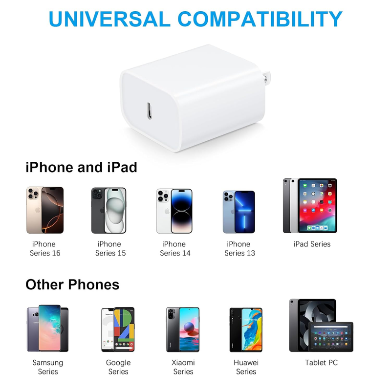 iPhone 16 Charger, 3 Pack 10FT USB C to Type C Cable with USB C Charger Block Co