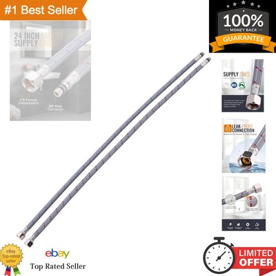 Faucet Supply Lines, 24'' Bathroom Sink Faucet Hose, Braided Nylon cUPC Supply...