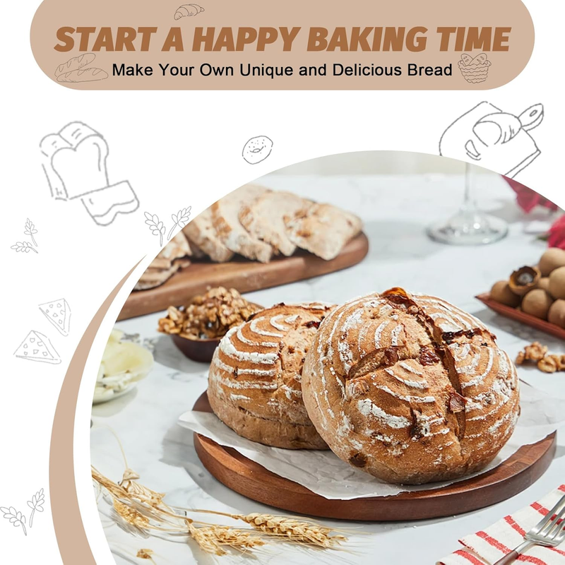 Sourdough Proofing Basket Gift Set, 9" Round and 10" Oval Banneton Bread Baking