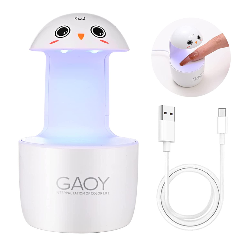 Mini LED Nail Lamp, Cute Cartoon UV Curing Nail Light Lamp for Gel Nail Polish/F