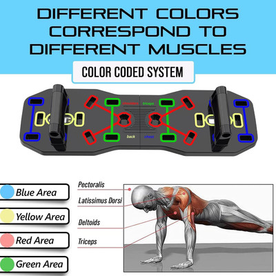 AERLANG Push Up Board, Portable Multi-Function Foldable 10 in 1 Push Up Bar, up