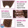 Boho Box Crochet Braids Human Hair Mixed 9 Packs Bohemian Crochet Braids with Curly Ends 18 Inch Goddess Braids (12Inch, 30#)