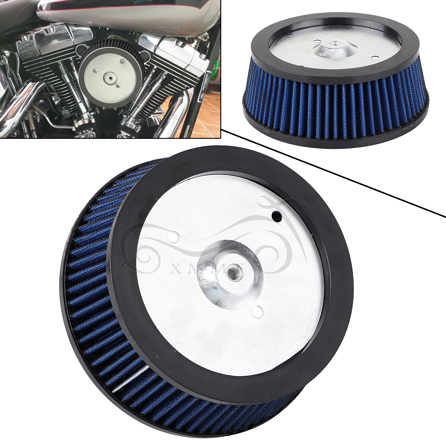 Blue Sucker Air Cleaner Filter Element For Harley Touring
