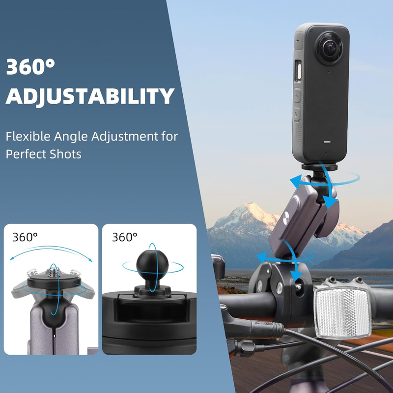 Pocket 3 Camera Bike Mount Clamp Motorcycle Handle Holder Aluminum for Insta360