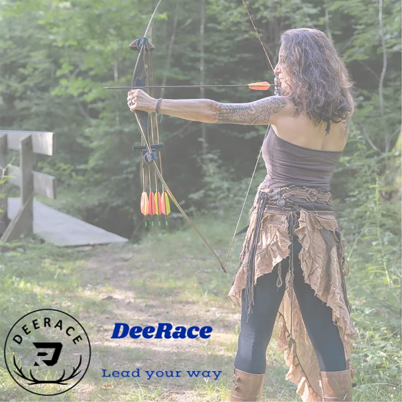 Takedown Recurve Bow and Arrow Set 62" Classic Traditional Wooden Bow for Adults