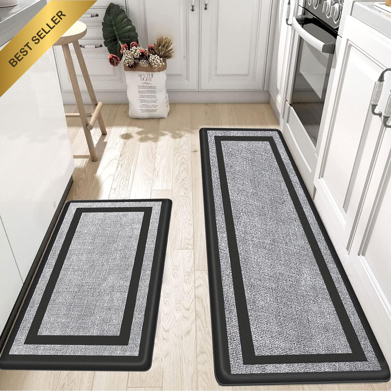 2 PCS Thick Waterproof Non-Slip Kitchen Floor Mats Ergonomic Comfort Standing Ma