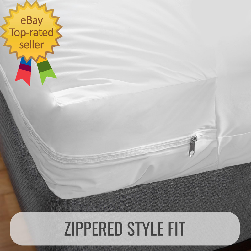 Waterproof Mattress Protector and Mattress Cover, Encased Zippered Fit, Full