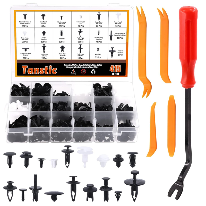 420Pcs Auto Push Pin Rivets Set, Bumper Retainer Clips Plastic Rivets Fasteners,